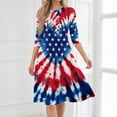 thumbnail image 3 of BOMYJESK 4th Of July Dresses for Women Maxi Dresses American Flag Floral A-Line Dress Independence Day Art Print 2026 Summer Dresses Casual Resort Wear Multicolor 3XL, 3 of 4
