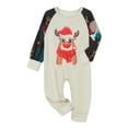 thumbnail image 4 of Elippeo Family Leisure Clothes Set Christmas Reindeer Print Long Sleeve Tops + Pants/ Romper Loungewear Set, 4 of 10