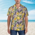 thumbnail image 2 of Fotbe Lavender Flowers Camisa Hawaiana para Hombre Unisex – Camisa Casual de Verano con Botones de Manga Corta de Algodón y Lino,Medium, 2 of 7