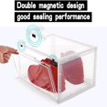 thumbnail image 4 of K.T.Z Magnetic Side Open Transparent Plastic Storage Shoe Box Stackable Foldable Storage Shoe Box Sneaker Storage Box Clear Plastic Shoe Boxes Size:14.2X11X8.7 Inch (D Style Transparent, 6 PCS), 4 of 6