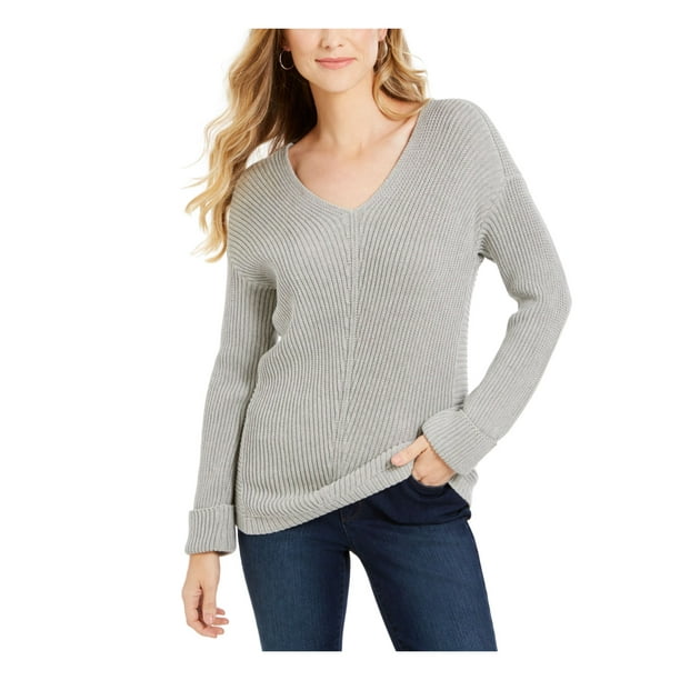Charter Club - CHARTER CLUB Womens Textured Solid Long Sleeve V Neck T ...