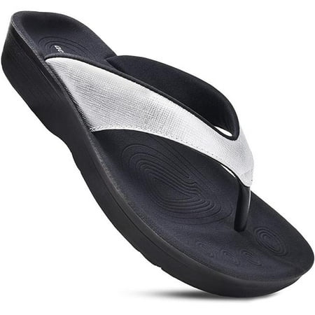 

Womens Original Orthotic Comfort Thong Flip-Flops Sandal Matt Silver - Size 7