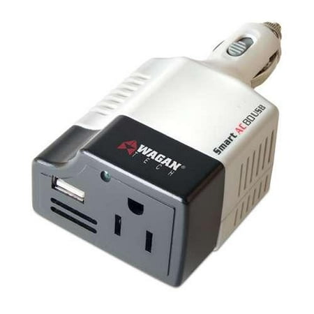 Wagan SmartAC 80W +USB - For Laptops, Video Game Consoles and PDAs, 80 Watt Continuous, 220 Watt Peak Surge Power (Wagan