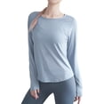 thumbnail image 6 of YouLoveIt Womens Sports Shirt Long Sleeve Yoga Tops Loose Casual Workout Shirts Yoga Tops Loose Shirt Yoga Sports Running Shirt Quick Dry Exercise Gym Blouse, 6 of 7