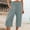 A01_Blue, variant on Womens Cotton Linen Capris Elastic High Waisted Plus Size Solid Color Cargo Pants Casual Straight Leg Button Pocket Trousers