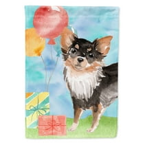Happy Birthday Long Haired Chihuahua Garden Flag