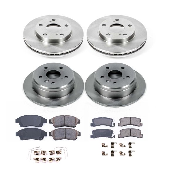 Ultimate Brakes Front and Rear Ceramic Brake Pad and Rotor Kit with Hardware WM81458