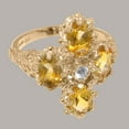 thumbnail image 5 of LBG British Made 10k Rose Gold Natural Diamond & Citrine Womens Promise Ring - 33 size options - Size 7.75, 5 of 6