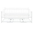 thumbnail image 4 of Metal Daybed, Full Size Sofa Bed with Twin Size Trundle, Metal Bed Frame, Full Daybed with Steel Slat Support, Heavy-Duty Steel Full Daybed with Pull Down Trundle Bed, Space Saving Design, White, 4 of 7