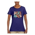 thumbnail image 2 of Wild Bobby Beauty From Ashes Groovy Font With Stars Vintage Women Graphic Tee, Purple, Medium, 2 of 6