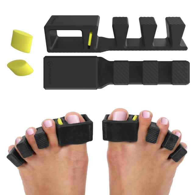 Separadores de dedos ajustables APEX - Más de un 50% más gruesos y más duraderos - Recomendado por el médico - Se estira para adaptarse - Paquete de 4 ajustables (1 par talla S/M y 1 par talla grande)