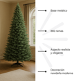 thumbnail image 5 of Arbol Navidad Artificial 2.1m Verde Pino Frondoso Hogar Verde, 5 of 5