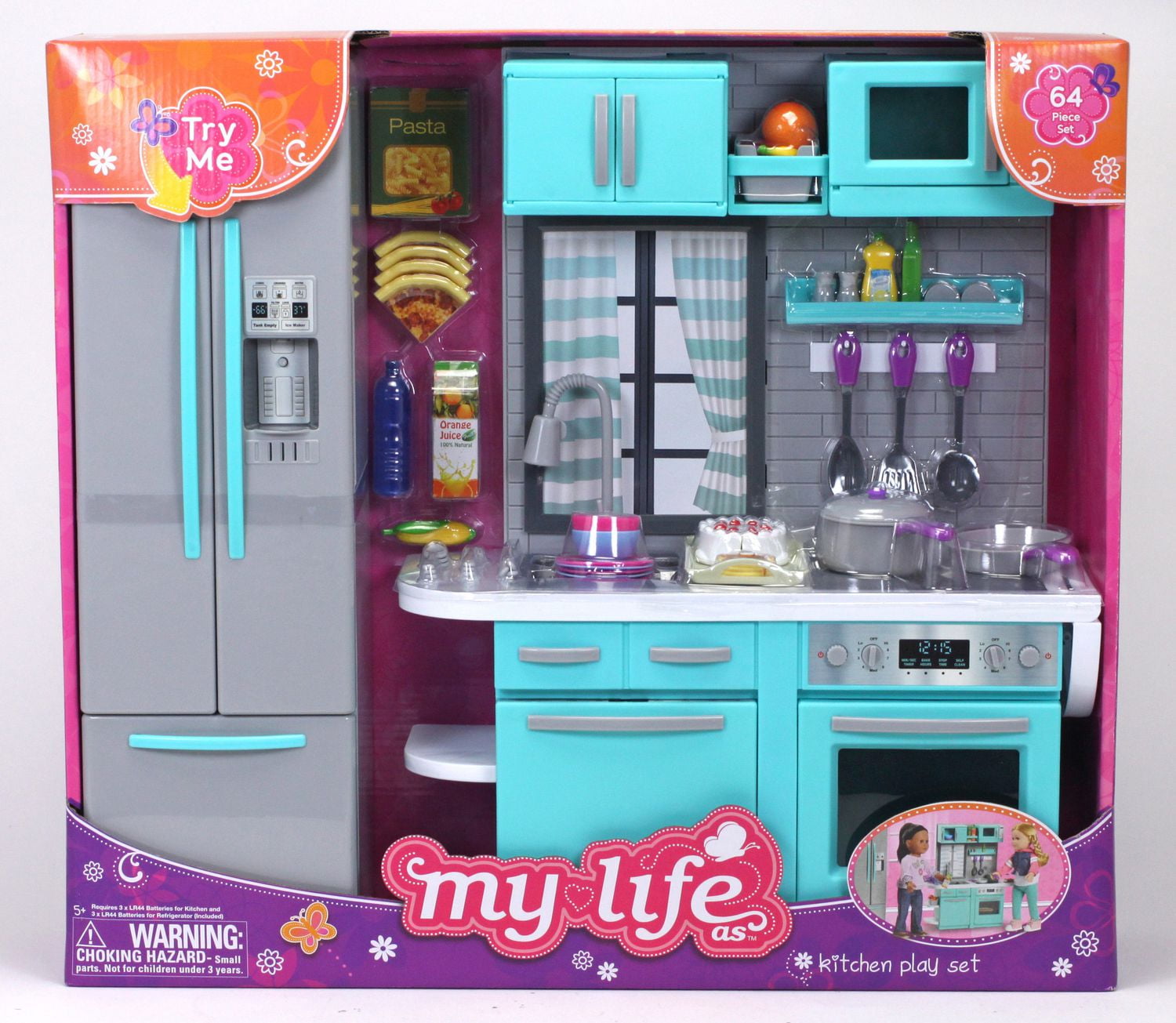 Cuisine Jouet My Little Chef - Avec Lumières, Sons, Eau Réelle - 48 Accessoires - Pour Enfants (Bleu)