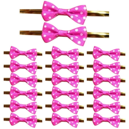 

pgeraug ligature band 100pcs bowknot tie twis ties for cake candy cookie bags sealing bakeware hot pink