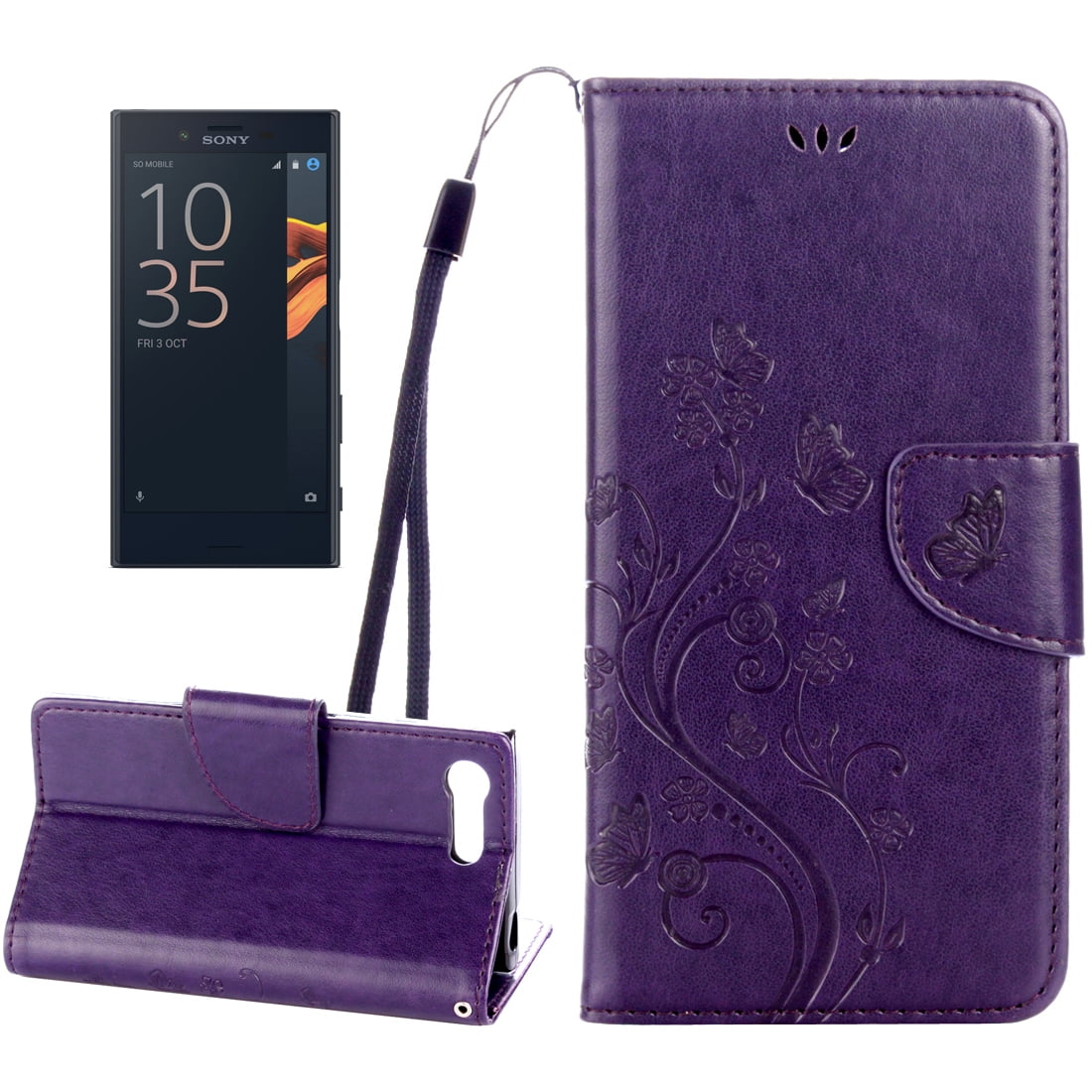 Sony Xperia X Love Flowers Embossing Horizontal Flip Leather Case with & & Walmart.com