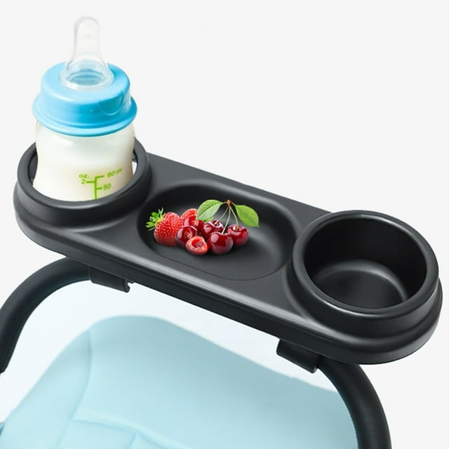 Stroller Snack Tray with Cup Holder Universal Food Removable NonSlip Grip Clip for Bar Reusable
