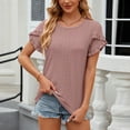 thumbnail image 7 of Diufon Summer Tops for Women Crew Neck Ruffle Short Sleeve Shirts Casual Loose Tunic Clothes, 7 of 7