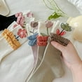 thumbnail image 3 of Women's Cute Floral Socks Ruffle Frilly Aesthetic 3D Flower Cottagecore Dress Sock 5 Pairs, 3 of 7
