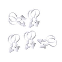 NICEXMAS 10Pcs White Curtain Hanger Clips Easy Install Stable Plastic for Home Use