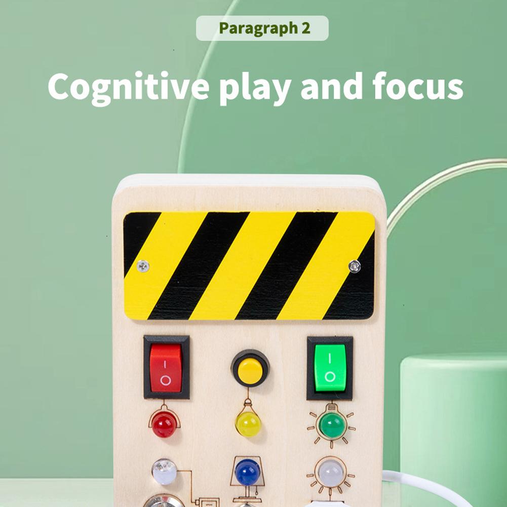 Tableau Montessori Busy Board Électronique - Jouet Sensoriel Avec Lumières LED Et Interrupteurs - Enfant 1-4 Ans - Cadeau Éducatif - 5