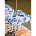 thumbnail image 2 of Outdoor Tablecloth with Umbrella Hole for Patio/Picnic/Party/Camping, Blue Flowers Waterproof Table Cloth Square Cover Washable, Spring Botanical Blossom Florals Plants (60"x 60"), 2 of 8