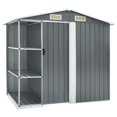 thumbnail image 1 of vidaXL Garden Shed with Rack Grey 205x130x183 cm Iron, 1 of 4
