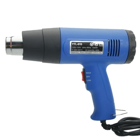 Dual-Temperature Heat Gun with 4pcs Stainless Steel Concentrator Tips Blue 1500W 110V
