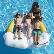 Swimline 68 Inflatable Swimming Pool 3-Person Rainbow with Clouds Island - White/Green