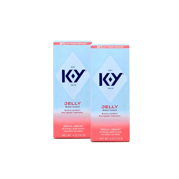 K-Y Jelly Personal Water Based Lubricant, 4 Ounce pack of 2