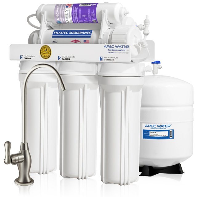 APEC Water Systems Top Tier Supreme certificado mineral alcalino pH+ alto flujo 90 GPD sistema de filtro de agua potable de ósmosis inversa ultra seguro de 6 etapas (Ultimate RO-PH90)