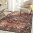 thumbnail image 5 of Yamaziot 3'x5' Area Rugs for Living Room, Washable Bedroom Throw Rug, Non-Slip Mat, Brown Medallion Distressed Vintage Boho Floor Carpet, 5 of 10