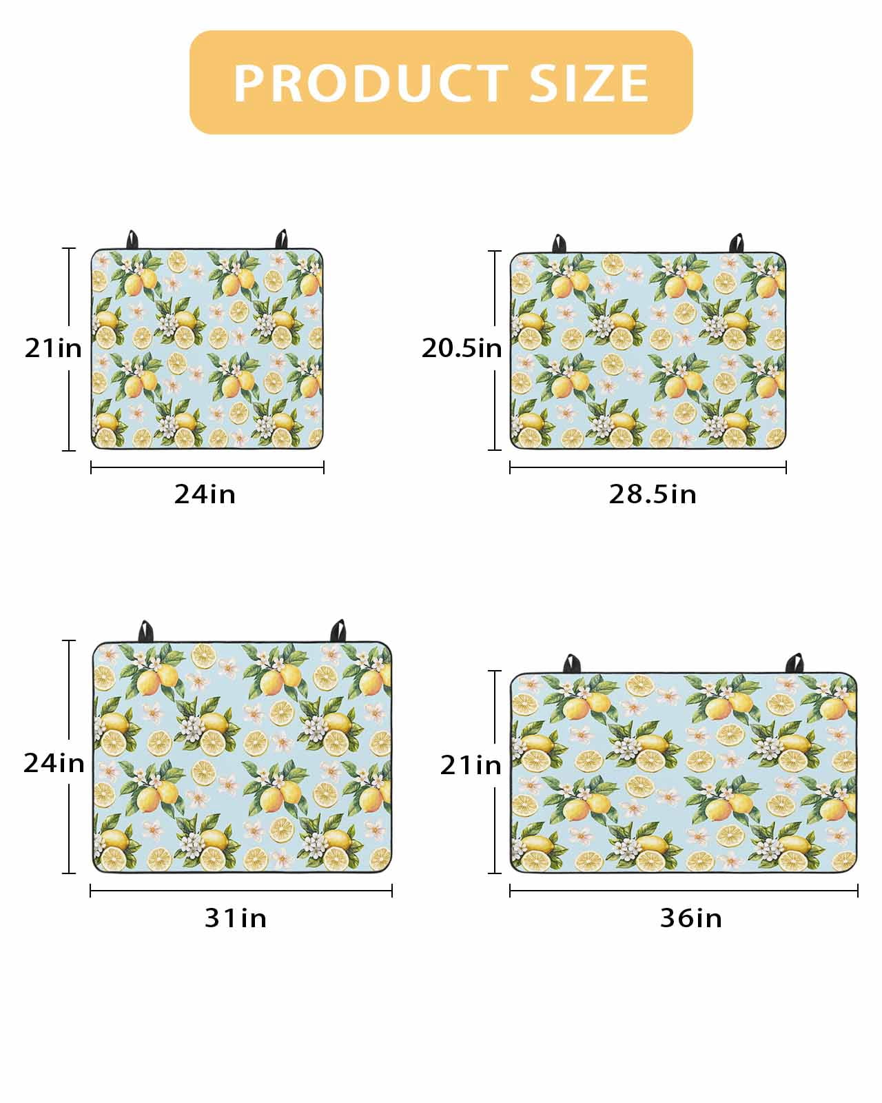 nqOlkjepod Large Induction Cooktop Protector Mat 24"x21", Lemon Flower Stove Top Covers for Electric Stove, Summer Spring Country Green Watercolor Stove Burner Cover Mats, Glass Top Stove Cover