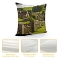 thumbnail image 4 of Fenyluxe English Architecture Fashion Style Dirt-Resistant Throw Pillow Covers for Couch Sofa Bed Living Room Bedroom High-Quality All-Year Square 1PC 24x24in, 4 of 5