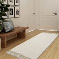 thumbnail image 2 of Seavish Boho Area Rug with Tassel 2x4.4 Beige Low Pile Entryway Rug, Hand Woven Farmhouse Accent Throw Rugs Reversible Bathroom Rug Runner for Kitchen Sink Laundry Room Bedroom Front Door Decor, 2 of 7