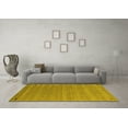 thumbnail image 3 of Ahgly Company Machine Washable Indoor Round Abstract Yellow Contemporary Area Rugs, 8' Round, 3 of 4