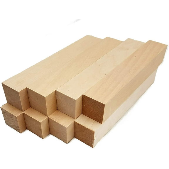 Basswood Carving Blocks - 1" x 1" x 6" (8 Pcs)