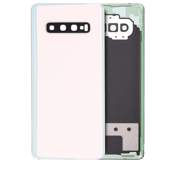 Replacement Back Cover With Camera Lens Compatible For Samsung Galaxy S10 Plus (Service Pack) (Prism White)