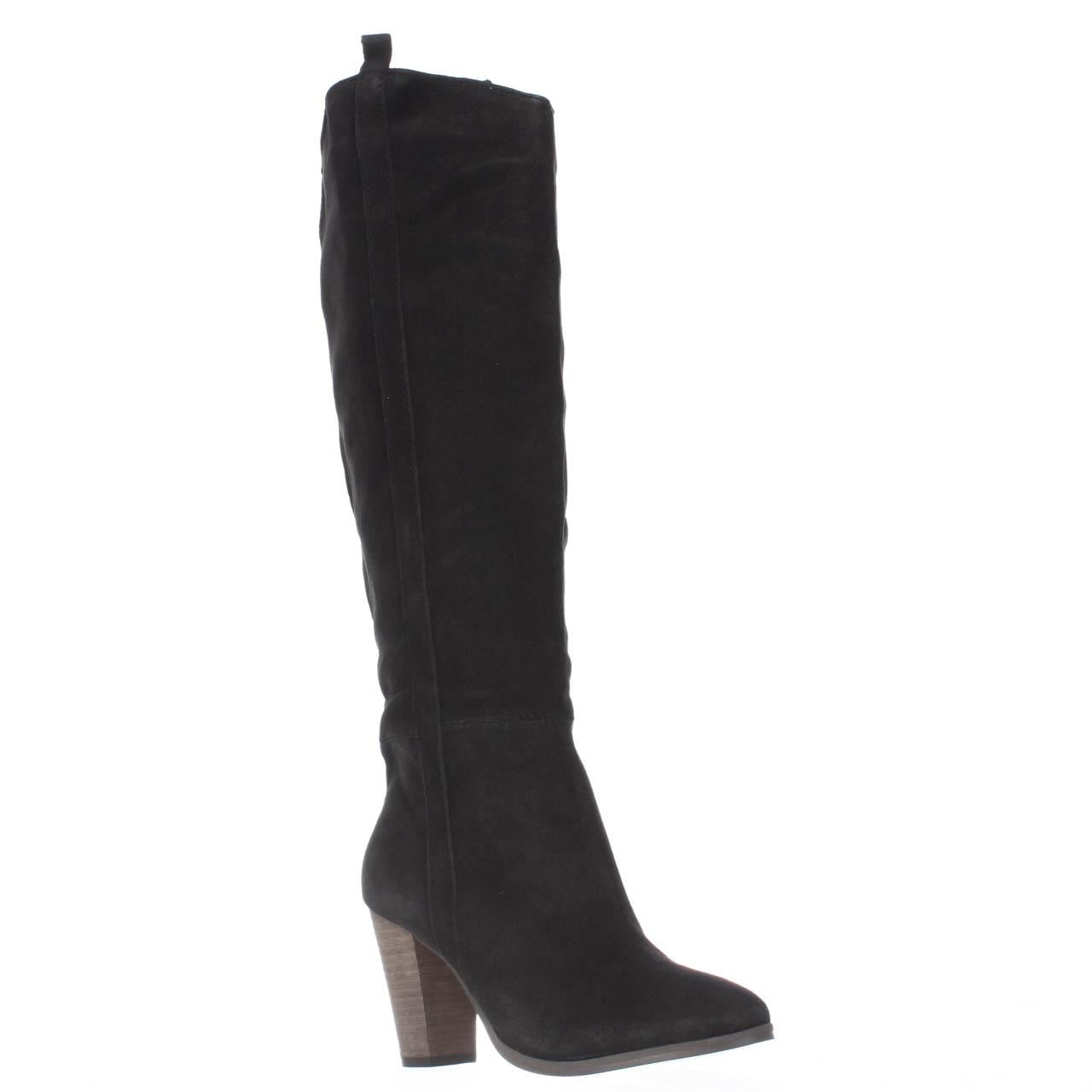 Dolce Vita Womens Myste Charcoal Pull On Side zipper Tall Knee High Boots 