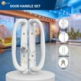 thumbnail image 3 of 10"  Sliding Patio Glass Door White Offset Pull Handle Set Replacement with Keys fits 3 ¹⁵/₁₆ inches Hole Spacing, and 1-1/4" to 2-1/4" Door Thickness, 3 of 8