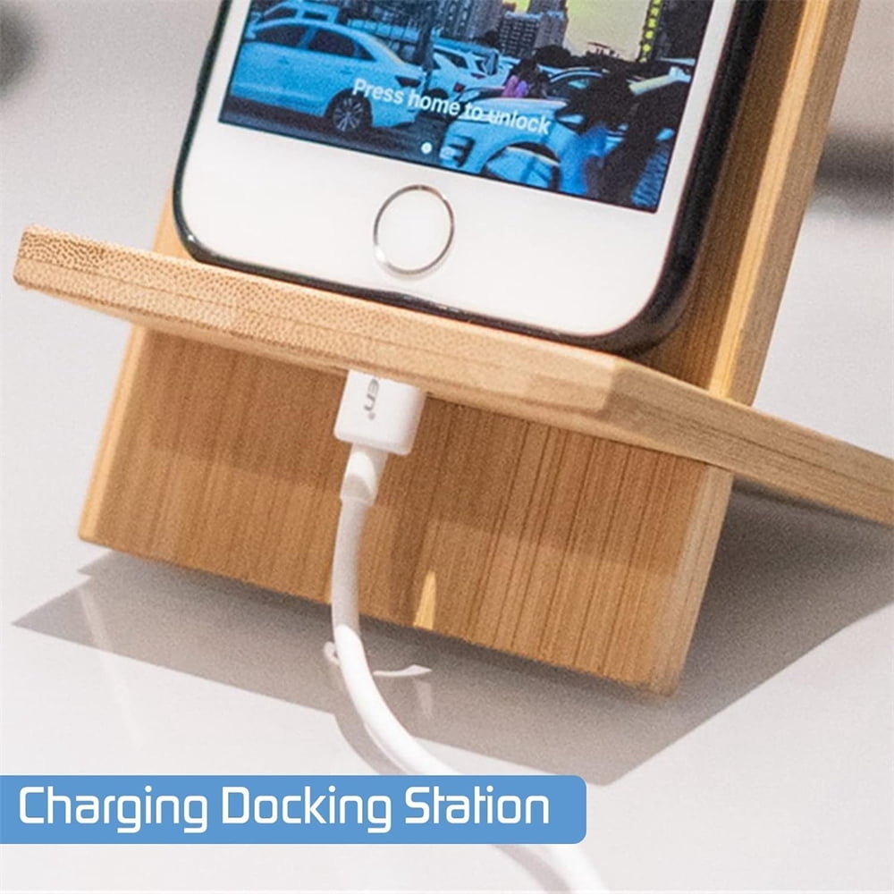 10 Pcs Sublimation Blank Wood Phone Stand with Charging Hole Detachable Portable Phone Holder