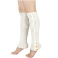 thumbnail image 3 of AWZXDE Women's Knit Leg Warmers with Button Detail, Stackable Socks for Boots White,A, 3 of 5