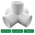 thumbnail image 5 of Paquete de 6 accesorios de PVC de 1 1/4, codo de 5 vías, accesorios de PVC para muebles resistentes SCH 40, tees de salida lateral de 5 vías, accesorios de tubería Conner para cobertizo de invernadero, 5 of 5