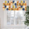 thumbnail image 5 of Nordic Vintage Valances for Windows, 54 x 18in, Yellow Blue Geometric Abstract Art Rod Pocket Kitchen Valance Curtain Light Filtering Window Treatments for Living Room Bedroom, 1 Panel, 5 of 7
