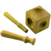 "Craft & Hobby Metalworking Wooden 2"" Cube 6 Dome Doming Block with Shaping Tools"