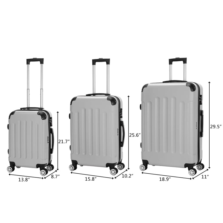 Ktaxon Luggage 3 Piece Sets, ABS Hardside Lightweight Suitcase