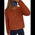 thumbnail image 4 of Suéteres de Punto para Mujer, Moda de Otoño, Larga, Botones, Chaqueta Informal de Moda, Ropa de Invierno. Color Caramelo XL, 4 of 9