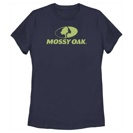Women s Mossy Oak Green Classic Logo Graphic Tee Navy Blue Large