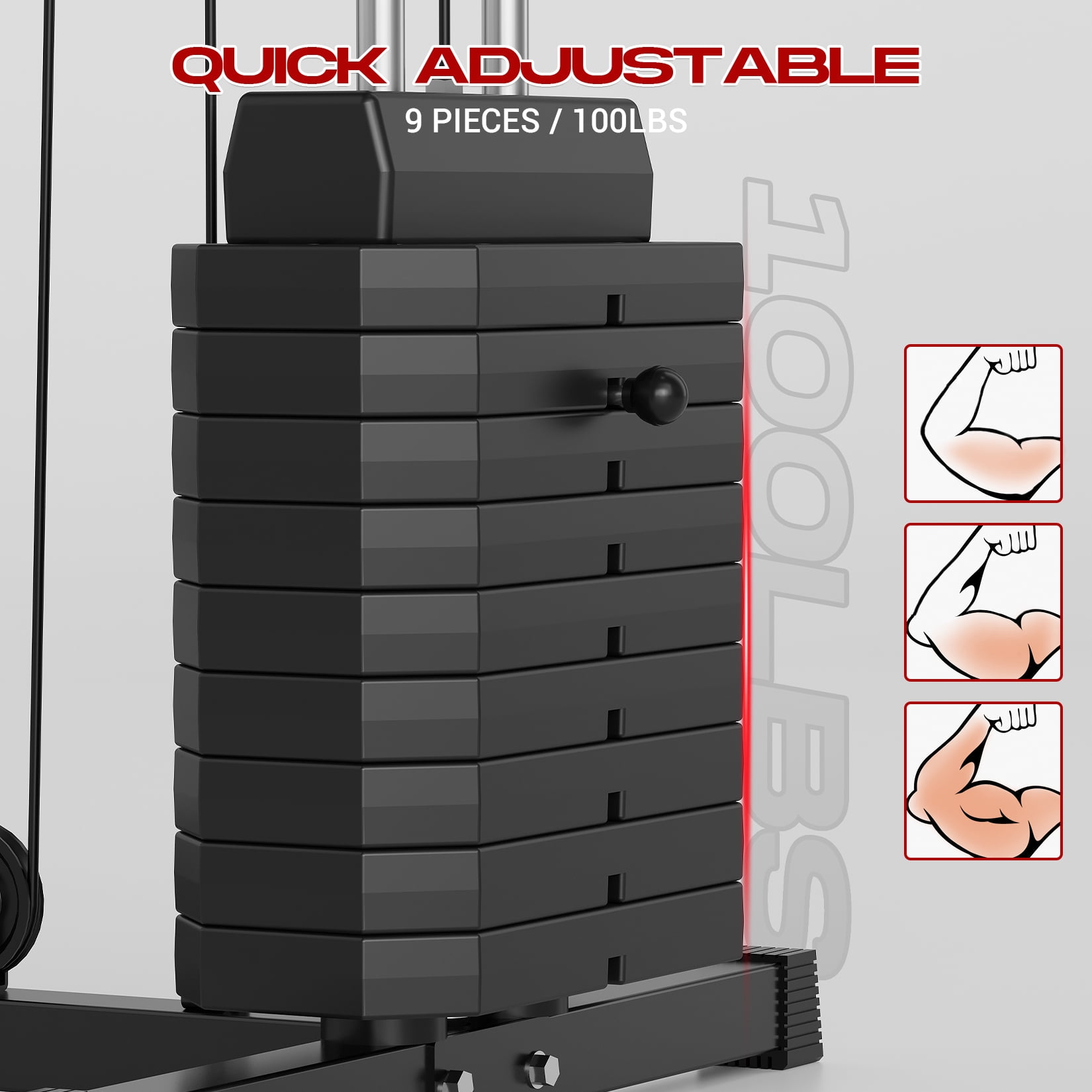 COZONY Home Gym All in One Weight Machine, Multifunction Workout Station with 100Lbs Weight Stack, Full Body Workout Machine for Strength Training