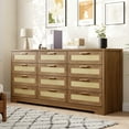 thumbnail image 2 of M optimized 12 Drawer Dresser for Bedroom, Modern Rattan Chest of Drawers, Wood Storage Organizer with Drawers and Handles, for Nursery, Entryway, Living Room, 2 of 8