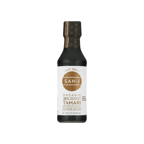 San J Organic Reduced Sodium Gluten Free Tamari Soy Sauce 10 fl oz Pack of 2